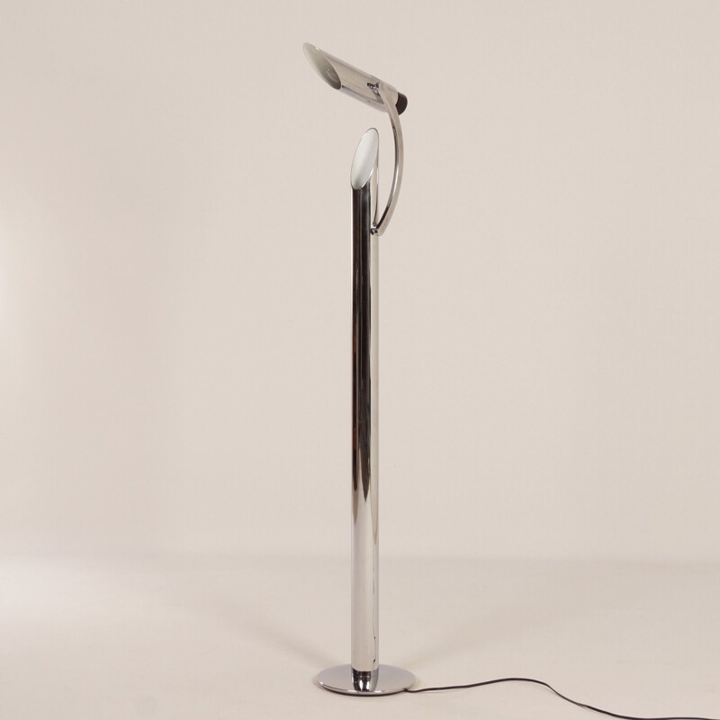 Vintage "Tharsis" floor lamp chrome plated by Fase, Madrid, 1970