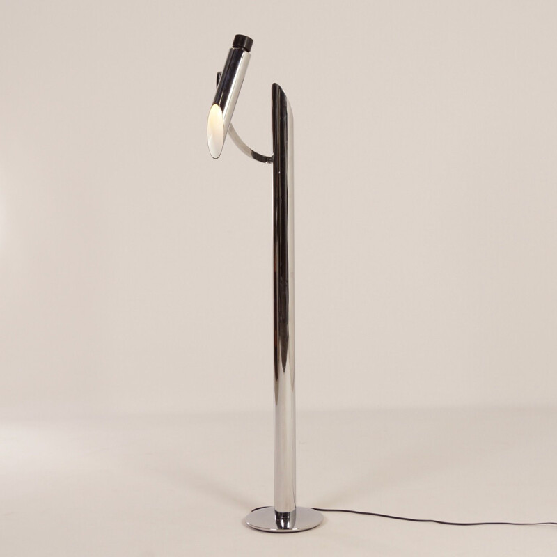 Vintage "Tharsis" floor lamp chrome plated by Fase, Madrid, 1970