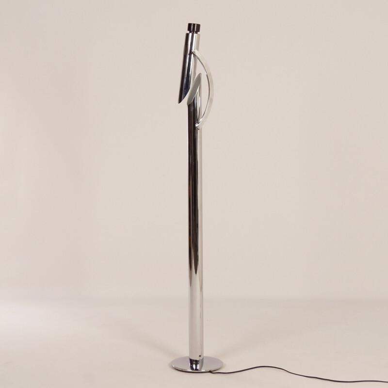 Vintage "Tharsis" floor lamp chrome plated by Fase, Madrid, 1970