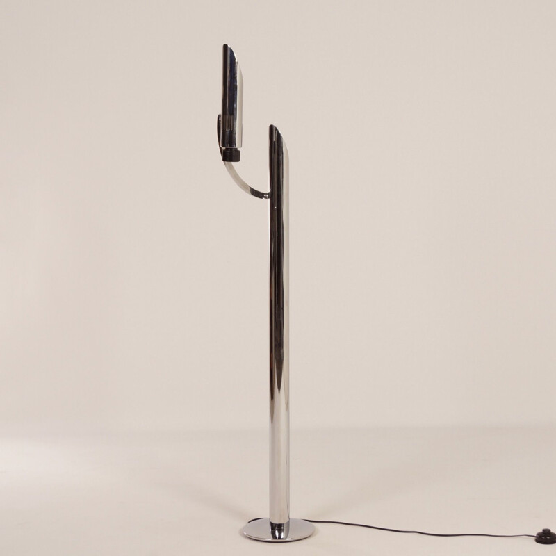 Vintage "Tharsis" floor lamp chrome plated by Fase, Madrid, 1970