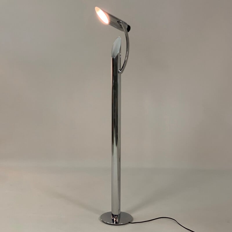 Vintage "Tharsis" floor lamp chrome plated by Fase, Madrid, 1970