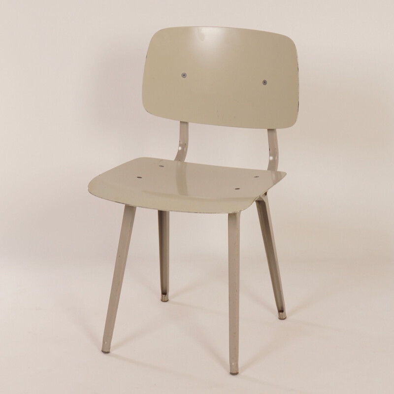 Vintage Revolt Chair for Ahrend De Cirkel in white metal 1950s