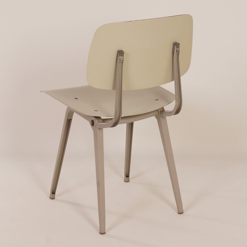 Vintage Revolt Chair for Ahrend De Cirkel in white metal 1950s