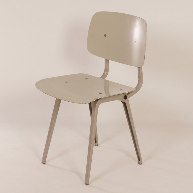 Vintage Revolt Chair for Ahrend De Cirkel in white metal 1950s