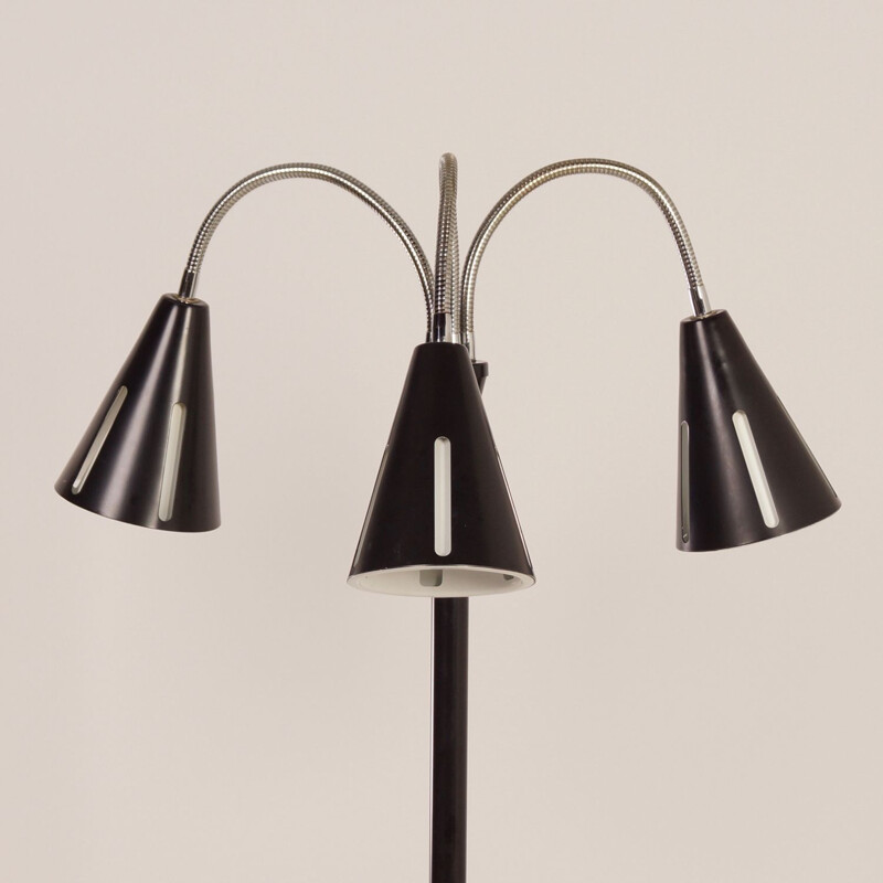 Vintage Sun Series floor lamp for Hala in black metal 1950s