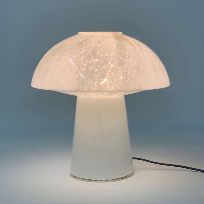 Vintage Mushroom lamp for Glashütte Limburg Leuchten in opal glass 1970s