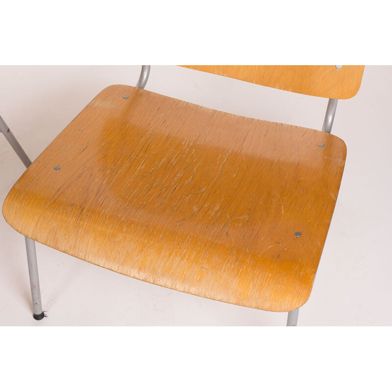 Paire de chaises vintage pour IKEA en contreplaqué moulé et cadre métallique 1970