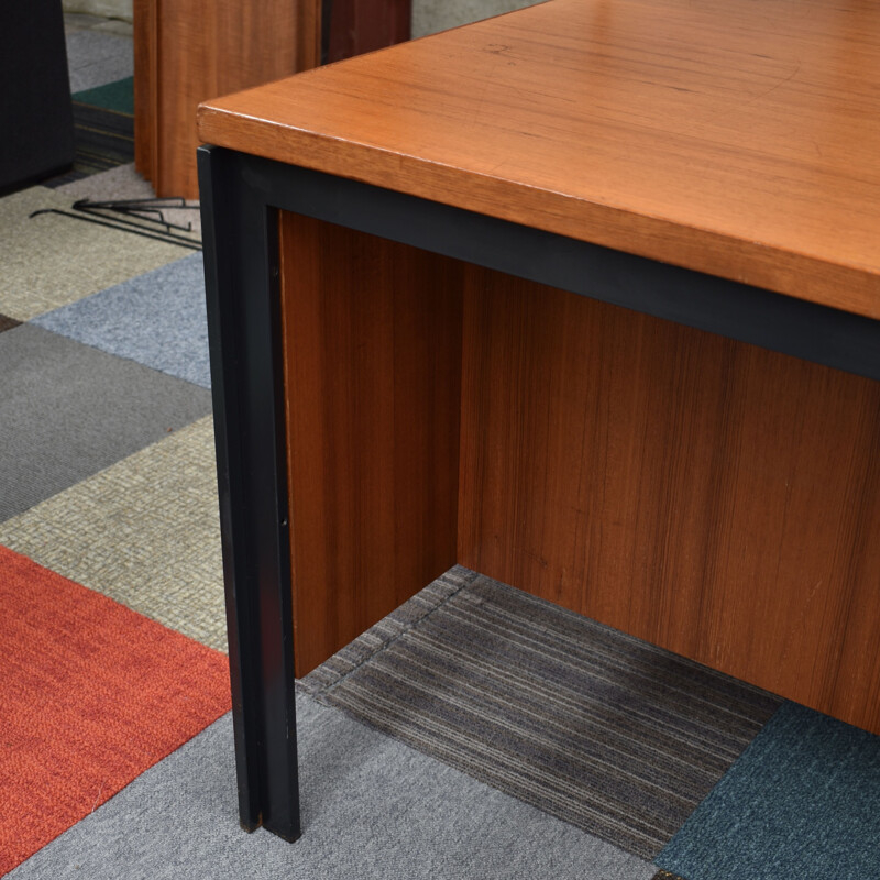 Vintage scandinavian desk in teakwood and metal 1970s