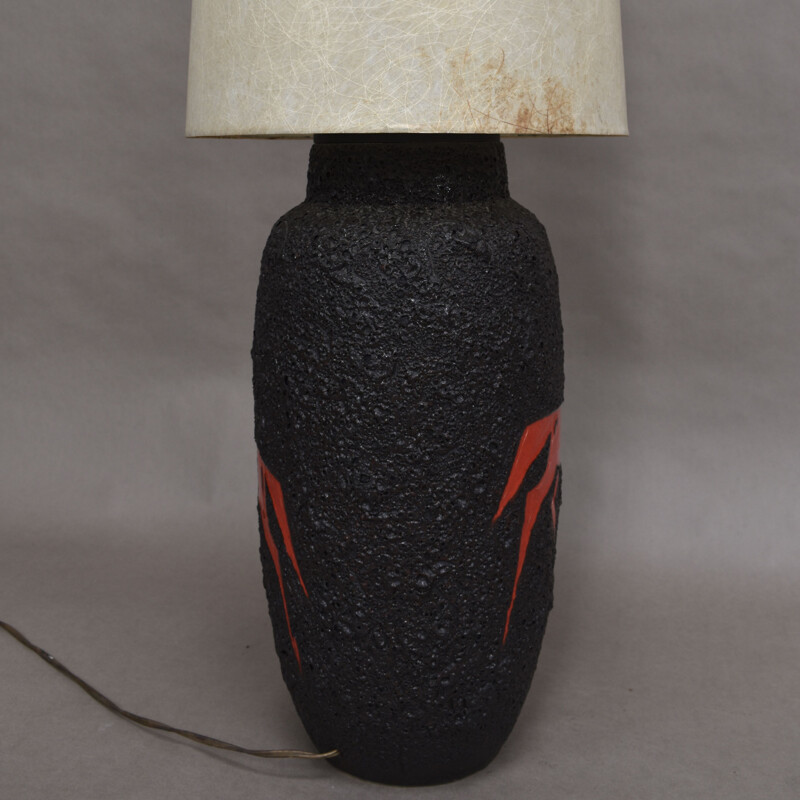 Vintage vulkanische keramische vloerlamp voor Scheurich, Duitsland 1970