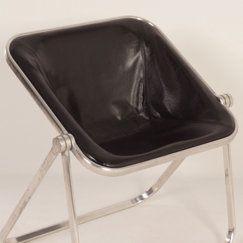Vintage Plona armchair for Castelli in black leather 1960s