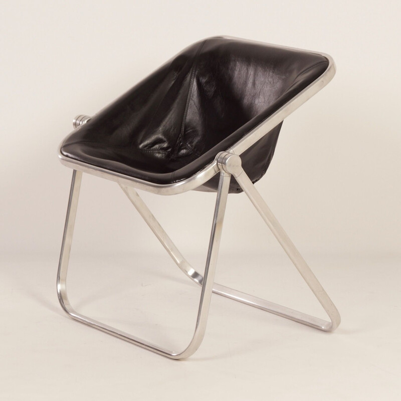 Vintage Plona armchair for Castelli in black leather 1960s