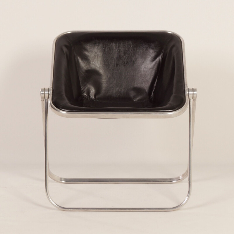 Vintage Plona armchair for Castelli in black leather 1960s