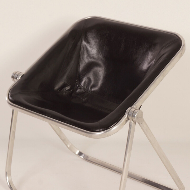 Vintage Plona armchair for Castelli in black leather 1960s