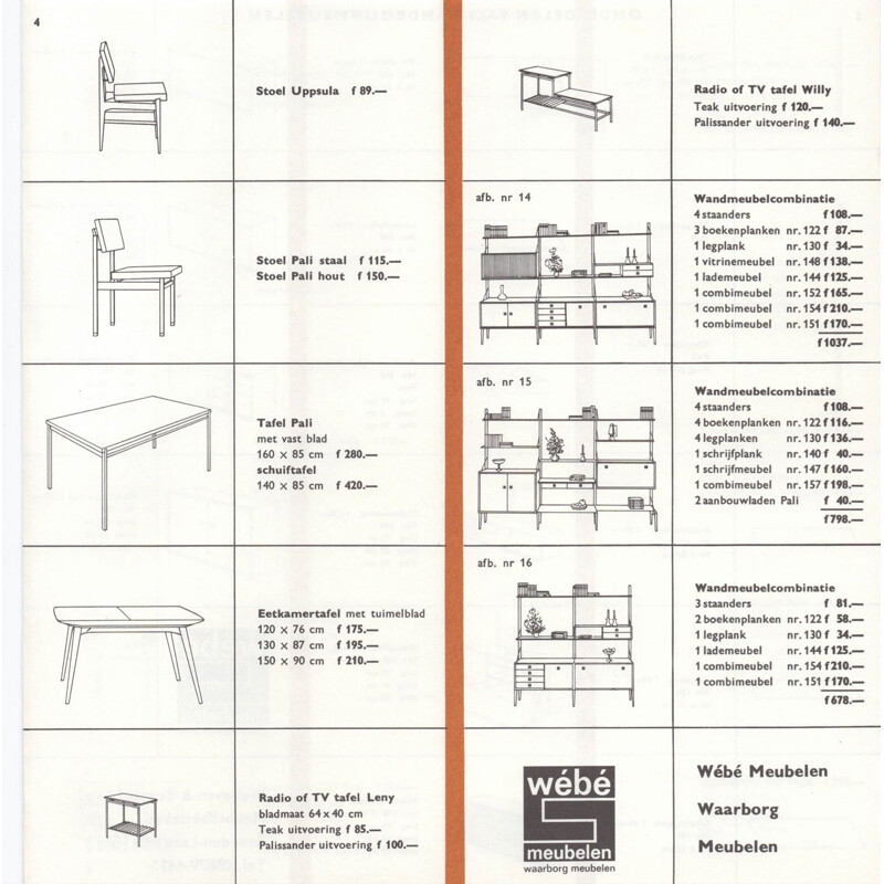 Set van 4 vintage Pali stoelen door Louis van Teeffelen voor Wébé, 1960