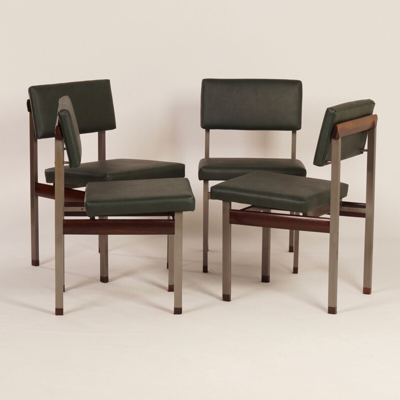 Satz von 4 Vintage Pali Stühlen von Louis van Teeffelen für Wébé, 1960