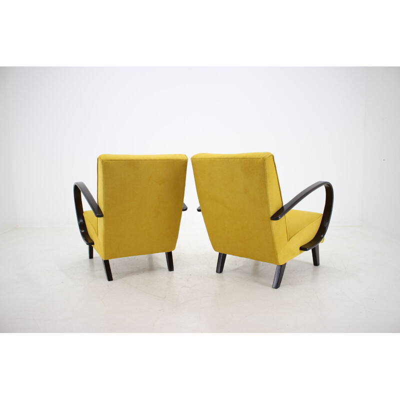 Pair of vintage armchairs Jindrich Halabala 1950s 