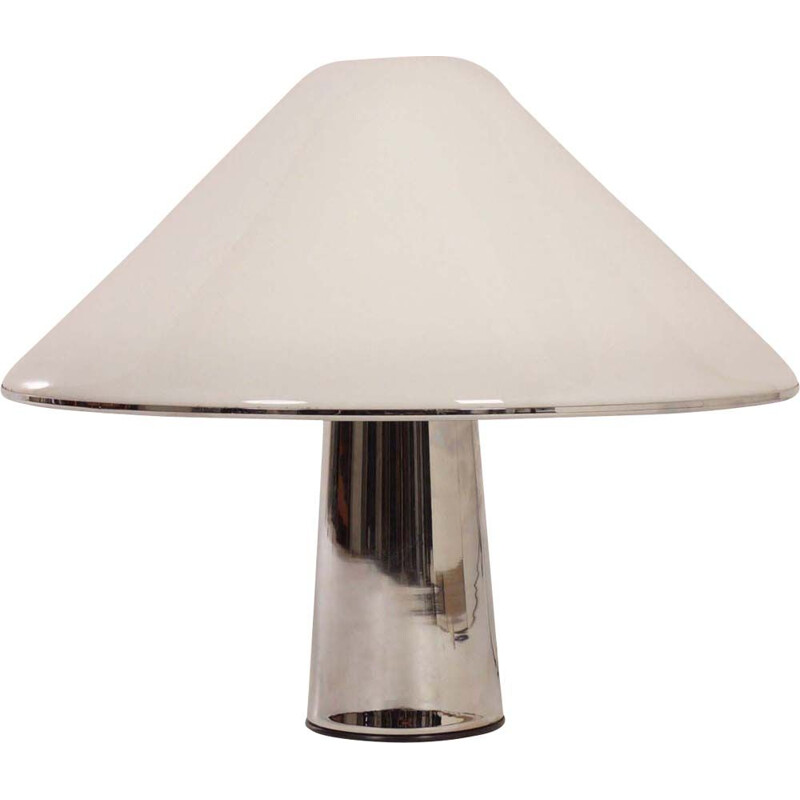 Lampe vintage Mushroom par Guzzini en métal blanc des années 1970