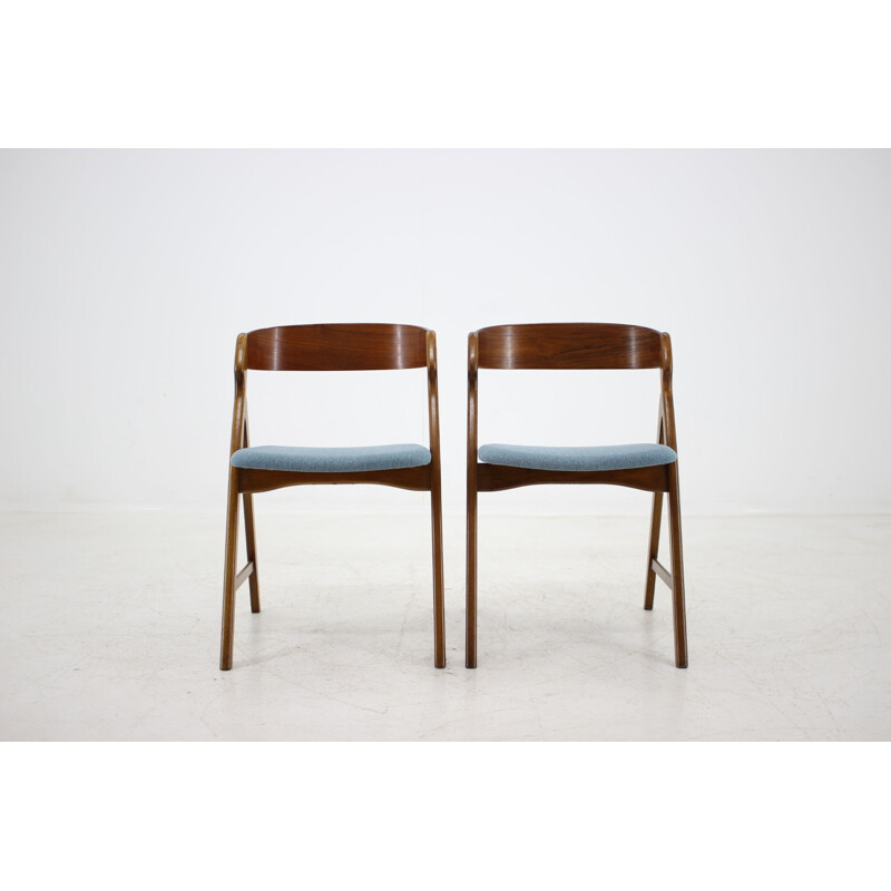 Set of 4 vintage dining chairs in teak by Henning Kjærnulf 1960s 