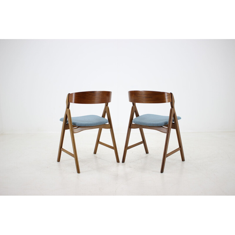 Set of 4 vintage dining chairs in teak by Henning Kjærnulf 1960s 