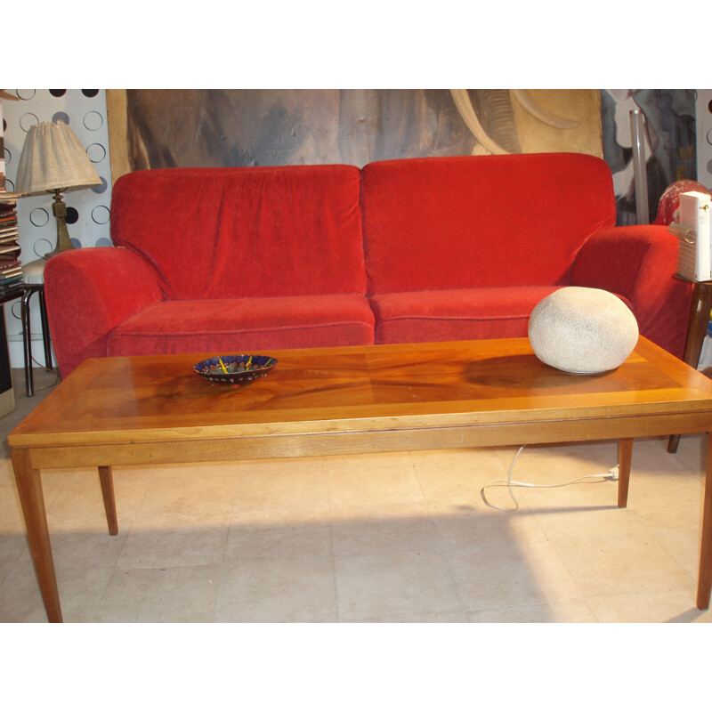 Vintage coffee table mahogany France 1970s