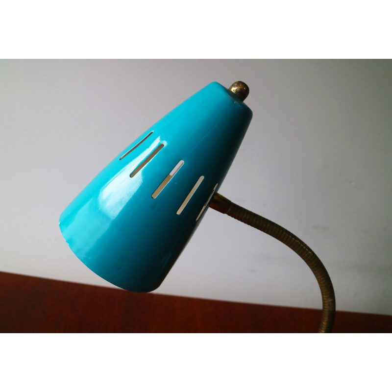 Vintage desk lamp blue Belgium 1960s