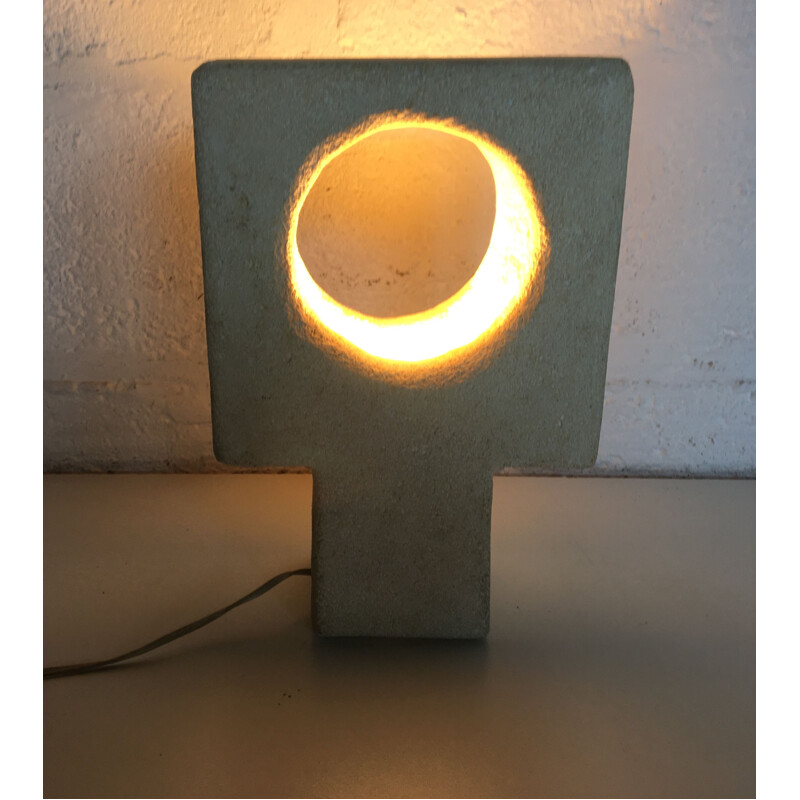 Lampe vintage en pierre par Albert Tormos, années 70