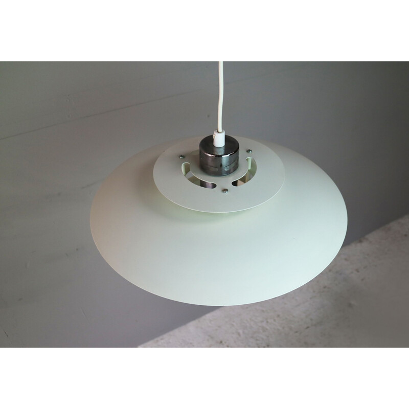 Vintage pendant lamp in white painted metal 1970 