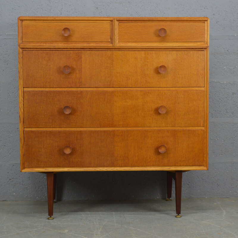 Vintage Oak Chest of Drawers by Meredew 1960