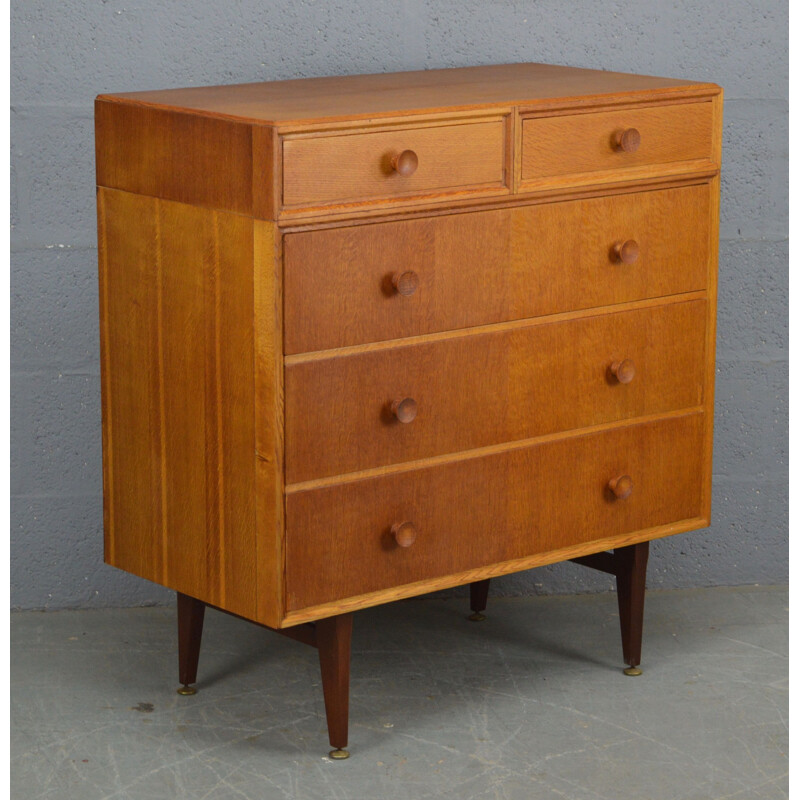 Vintage Oak Chest of Drawers by Meredew 1960