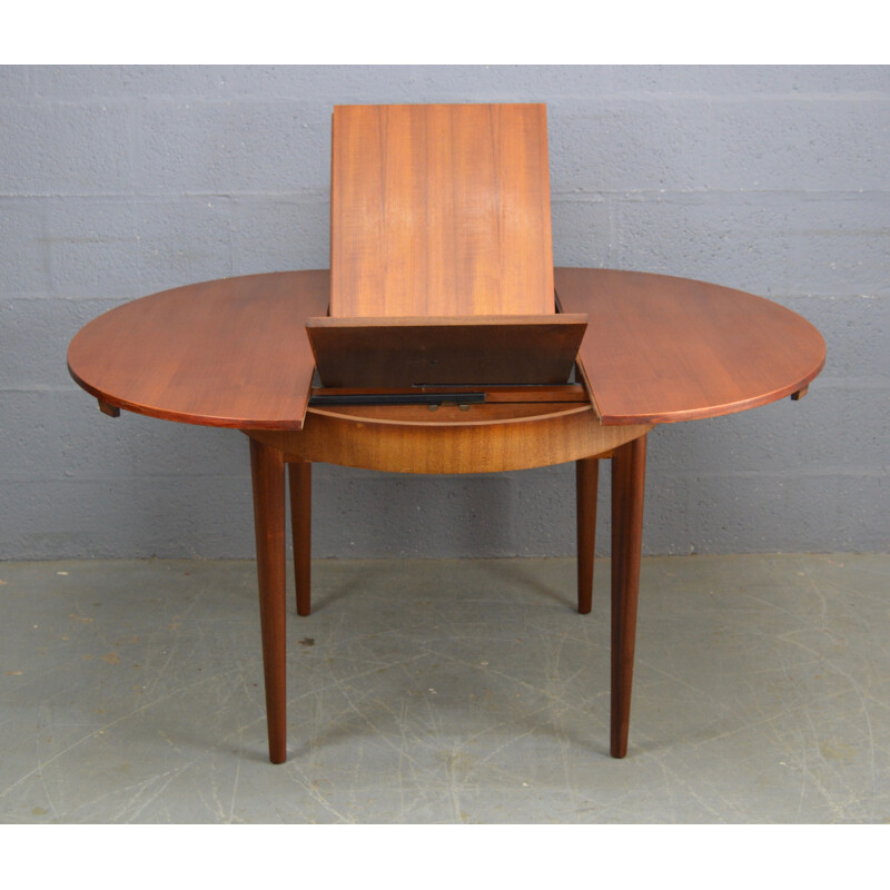Vintage oval table in teak by Greaves and Thomas