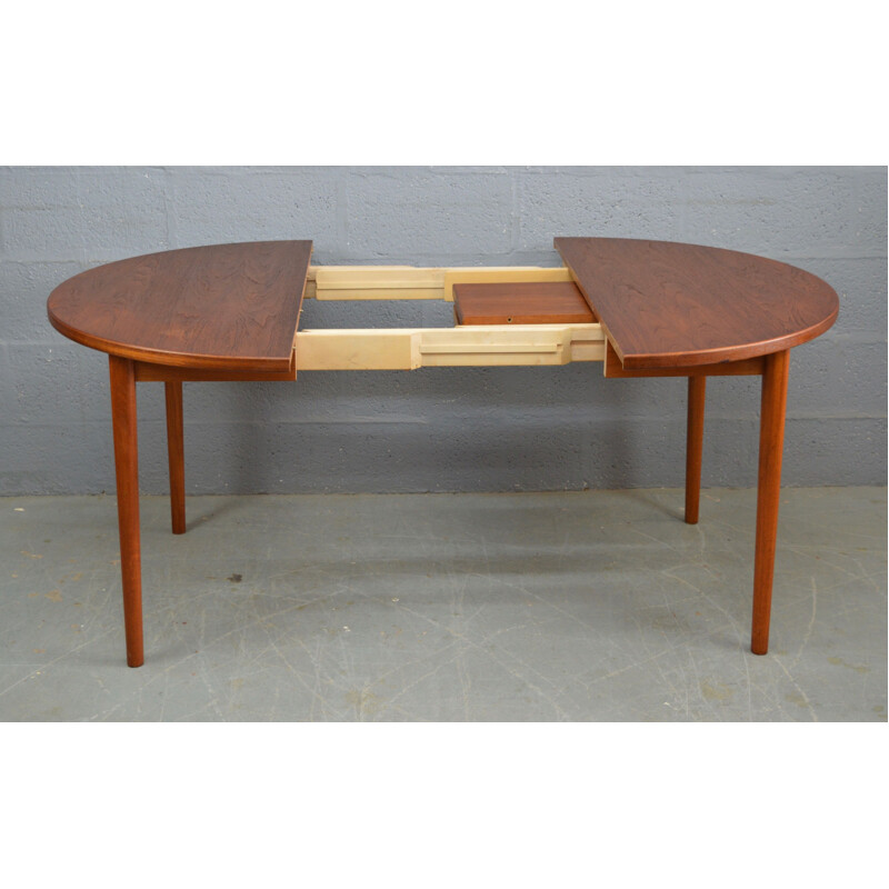Vintage round table in teak by Nils Jonsson for Troeds