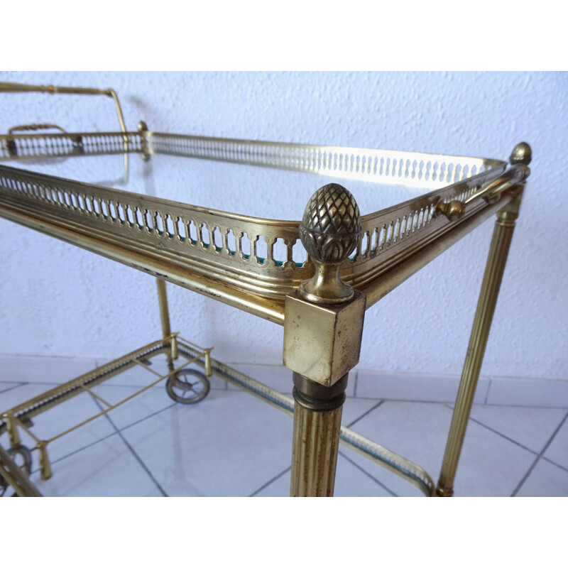 Vintage golden metal rolling service by Maison Jansen