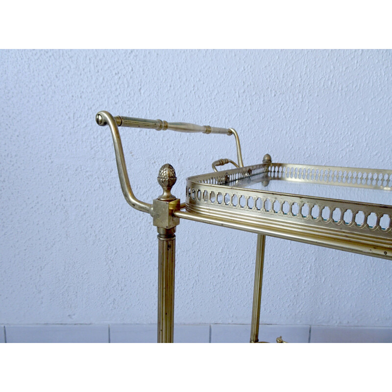 Vintage golden metal rolling service by Maison Jansen