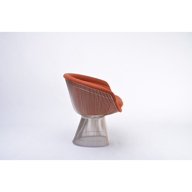 Vintage Lounge Chair for Knoll International in orange wool and steel 1960s