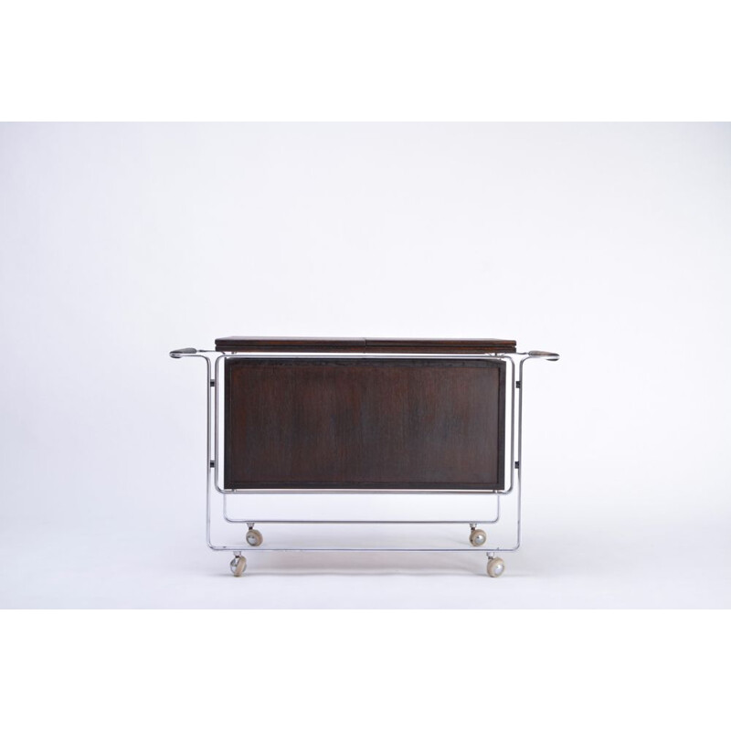 Vintage bar cart for Kill International in wood and steel 1970s