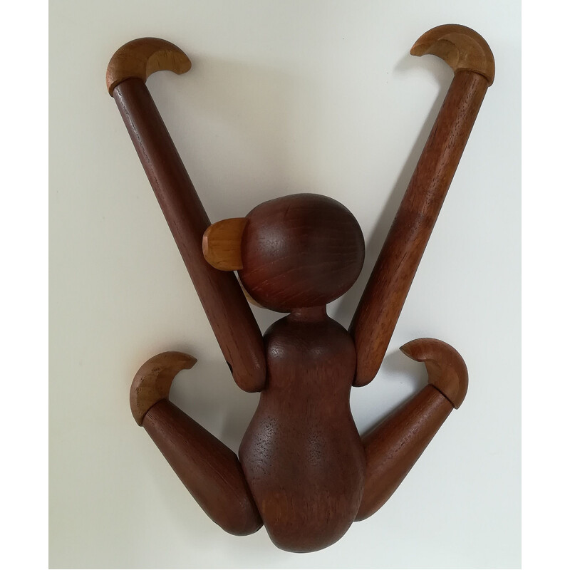 Vintage Kay Bojesen monkey in teakwood 1960