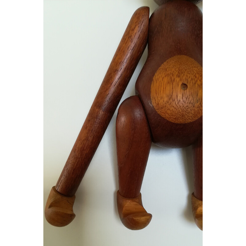 Vintage Kay Bojesen monkey in teakwood 1960