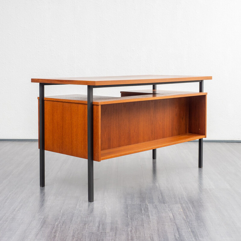 Vintage desk in teak cubical 1960s 