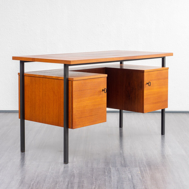 Vintage desk in teak cubical 1960s 