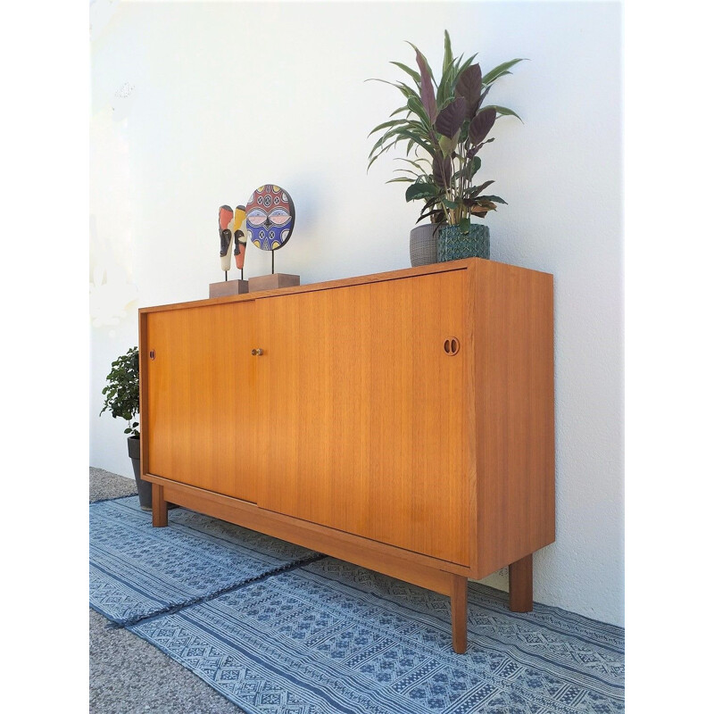 Vintage highboard in teak Scandinavian 1960s 