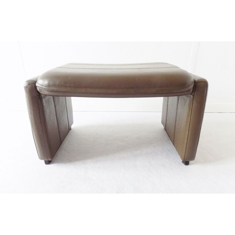 Vintage De Sede DS 50 tulip armchair with ottoman in brown leather 1970s