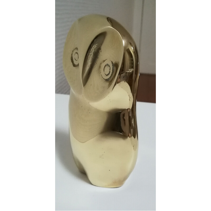 Vintage owl for Caravell Design in brass 1970