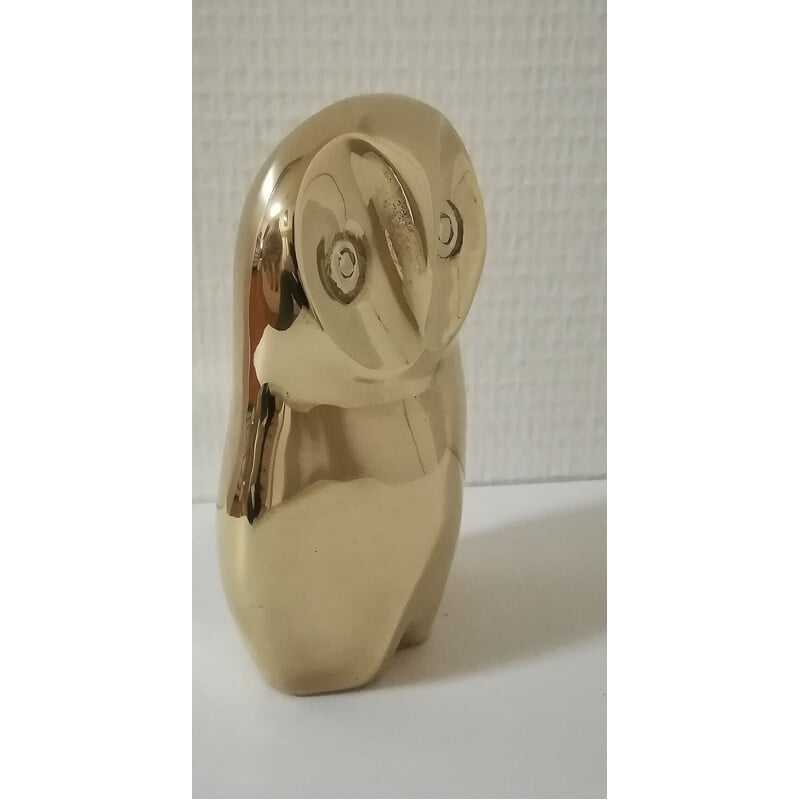 Vintage owl for Caravell Design in brass 1970