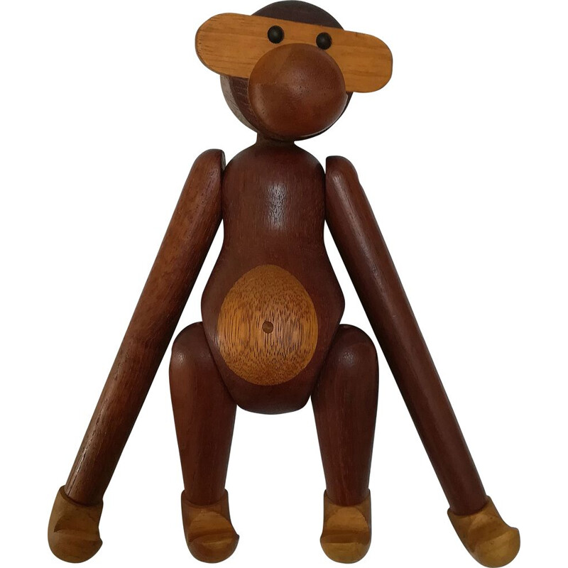 Vintage Kay Bojesen monkey in teakwood 1960