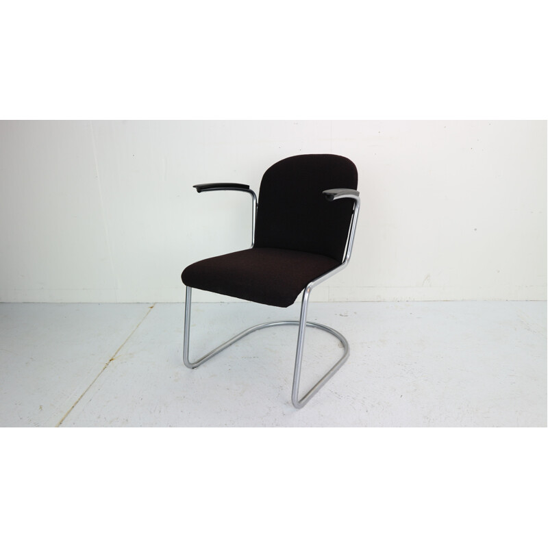 Paire de fauteuils vintage M-413 pour Gispen en métal et bakelite 1950
