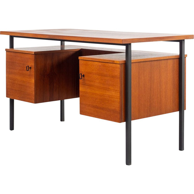 Vintage desk in teak cubical 1960s 