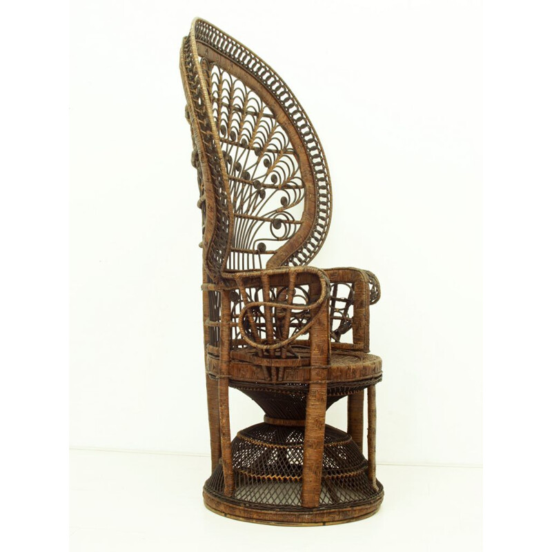 Vintage lounge chair in wicker 1950s