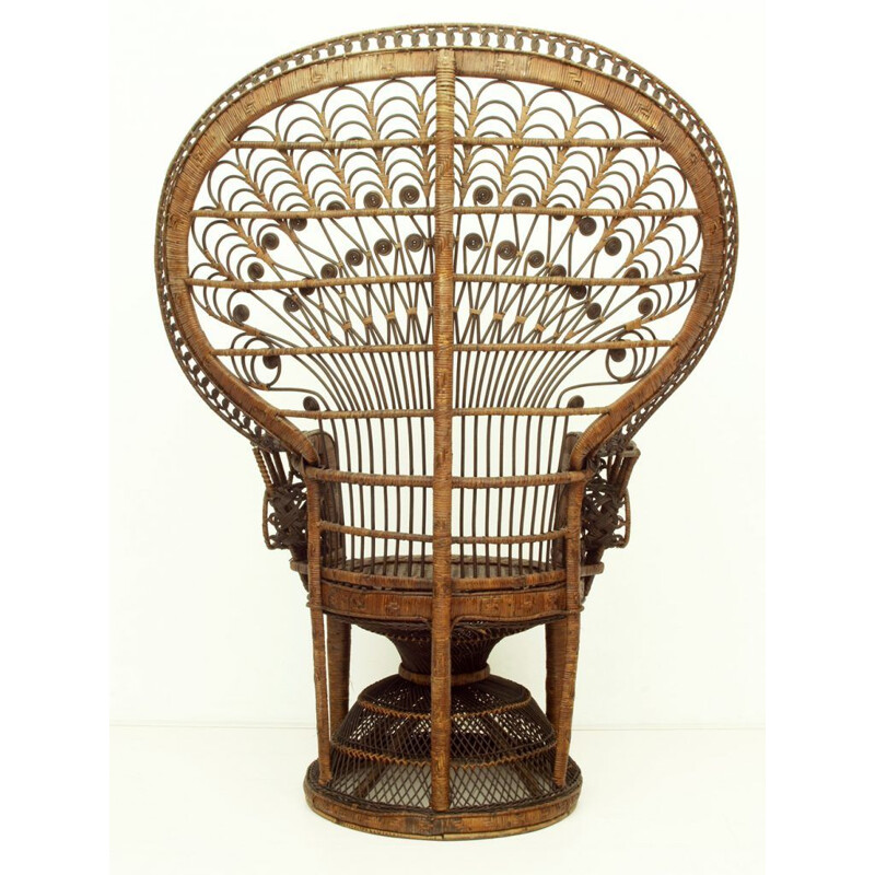 Vintage lounge chair in wicker 1950s
