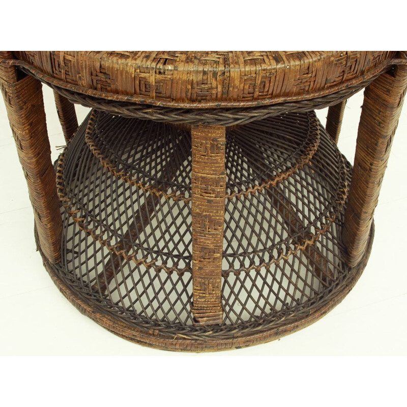 Vintage lounge chair in wicker 1950s