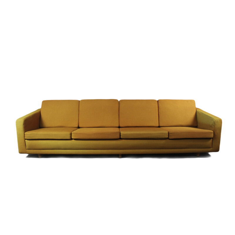 Vintage 205 model sofa for Fredericia in yellow fabric and wood 1950s